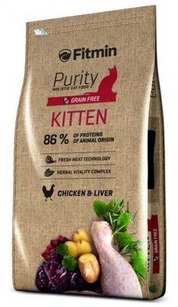 Fitmin Purity Tavuk ve Ciğerli Tahılsız Yavru 10 kg Kedi Maması