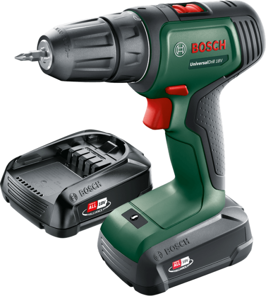 Bosch UniversalDrill 18V (2x1.5Ah) + SystemBox Akülü Matkap (2 Akülü)