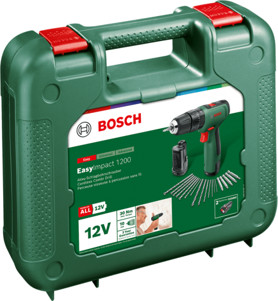 Bosch EasyImpact 1200 (2x1.5Ah) Akülü Matkap (2 Akülü)