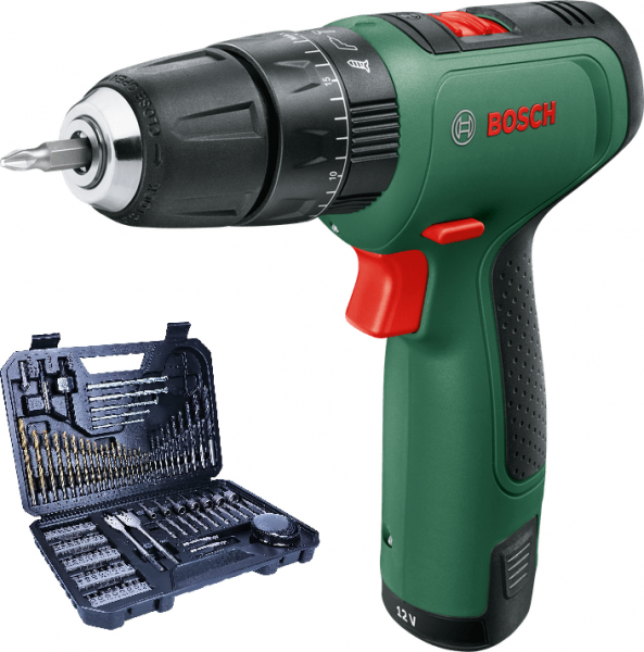 Bosch EasyImpact 1200 (1x1.5Ah) + 103 Parça Set Akülü Matkap (1 Akülü)