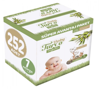 Baby Turco Doğadan 7 Beden 252 Adet Bebek Bezi