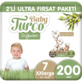 Baby Turco Doğadan 7 Beden 200 Adet Bebek Bezi