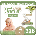 Baby Turco Doğadan 4 Beden  328 Adet Bebek Bezi