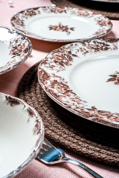 Rubi Porselen Flowers 48 Parça Yemek Takımı