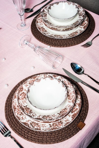 Rubi Porselen Flowers 48 Parça Yemek Takımı