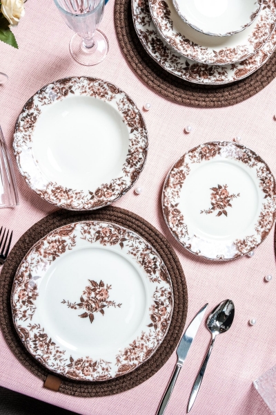 Rubi Porselen Flowers 48 Parça Yemek Takımı
