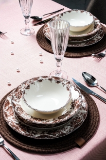 Rubi Porselen Flowers 48 Parça Yemek Takımı