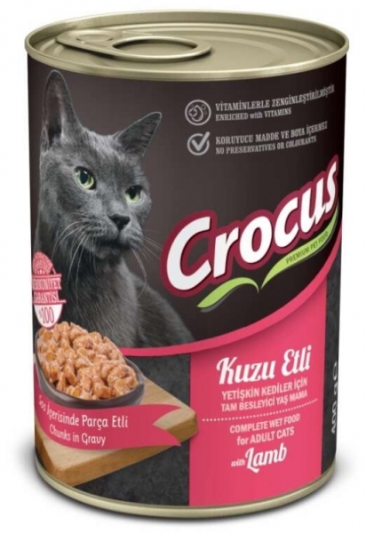 Crocus Kuzu Etli Sos İçinde Parça Etli 400 gr Kedi Maması