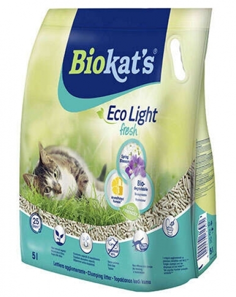 Biokats Eco Light Fresh Spring Blossom Pelet 5 lt Kedi Kumu