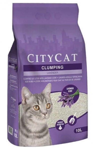 City Cat Lavanta Kokulu Topaklanan 10 lt Kedi Kumu