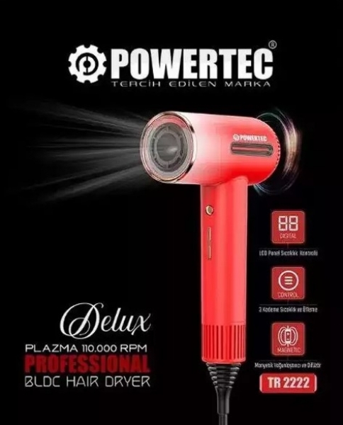 Powertec TR-2222 Delux Plazma Digital Saç Kurutma Makinesi