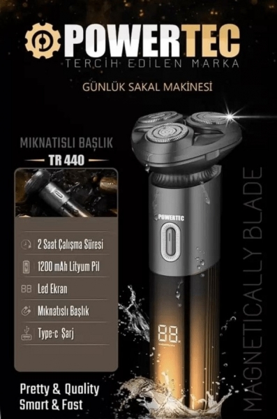 Powertec TR-440 Sakal Kesme Makinesi