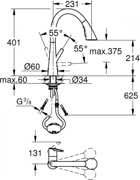 Grohe Zedra 32294DC2 Eviye Bataryası