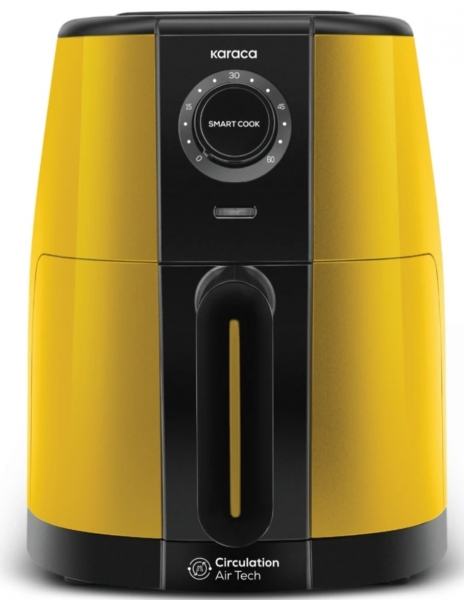 Karaca Smart Cook 60 Dakika Zaman Ayarlı Compact Air Fryer Fritöz (Sarı)