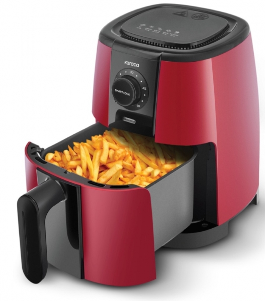 Karaca Smart Cook 60 Dakika Zaman Ayarlı Compact Air Fryer Fritöz (Kırmızı)