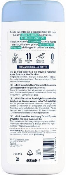 Le Petit Marseillais Yüksek Toleranslı Aloe Vera 400 ml Duş Jeli