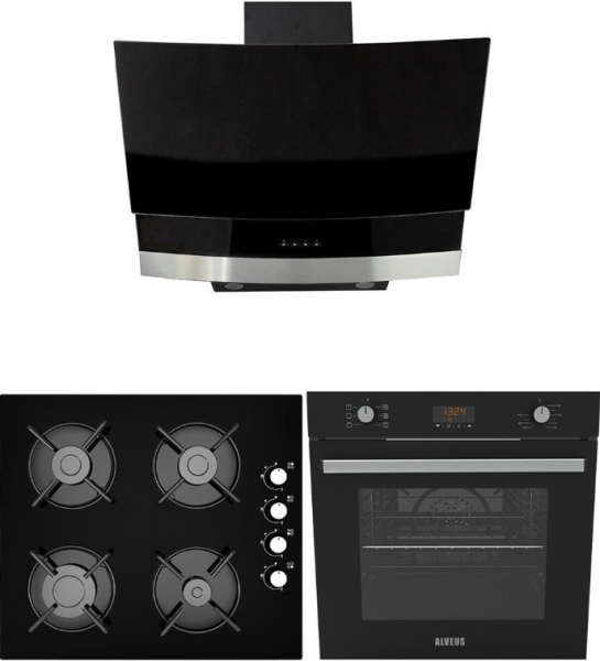 Alveus Siyah Ankastre Set ALV GLS 640 + MFA 627C + MOD NOF