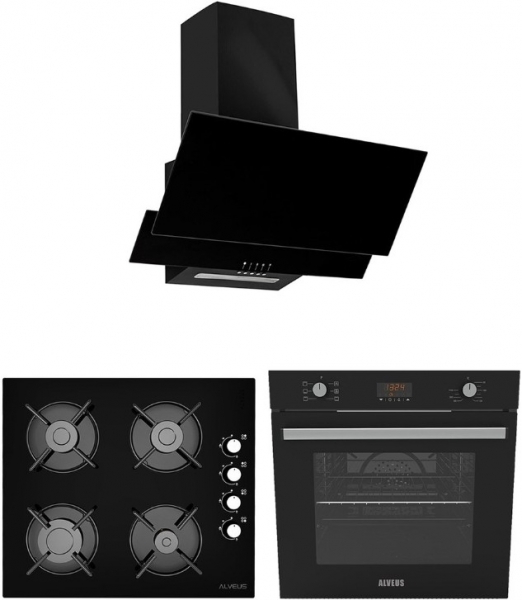 Alveus Baker Siyah Ankastre Set ALV GLS 640 + MFA 627C + MOD F17