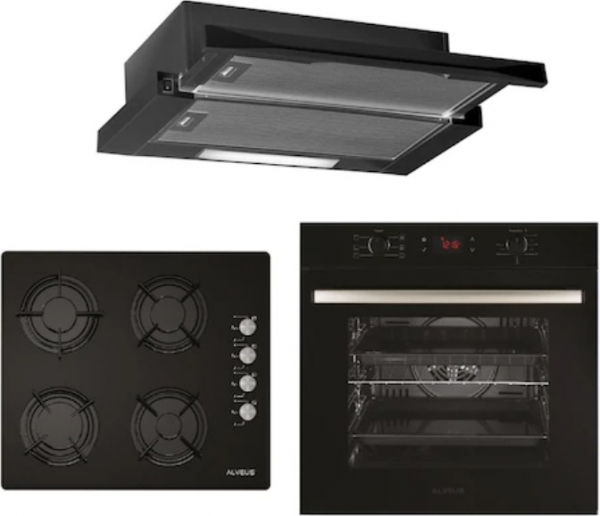 Alveus Black Style Siyah Ankastre Set ALV GLS 640 + ALV MFA 627 + F5ECR