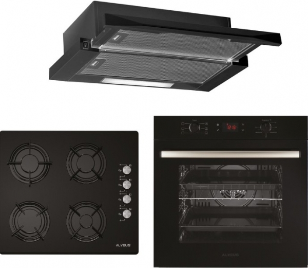 Alveus Black Style Ankastre Set GLS 640 CS + ALV MFA 627 + F5ECR