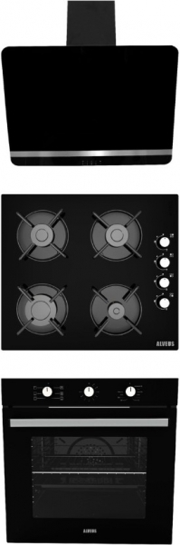Alveus New 614 Siyah Ankastre Set ALV GLS 640 + ALV MFA 614 + Bindesit