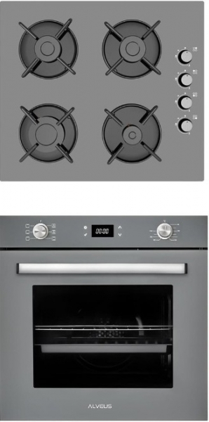Alveus Gri 2'li Ankastre Set GLS 640 + MFA 627 +