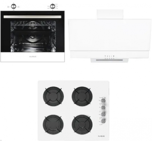 Alveus Beyaz Ankastre Set ALV GLS 640 + MFA 605 + ALV F17 PB