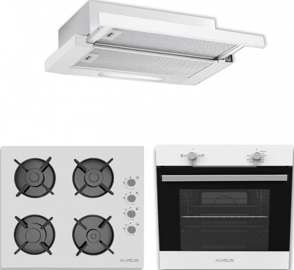 Alveus Clous 604 Beyaz Ankastre Set GLS 640 + MFA 604 + ALV F4 ECR
