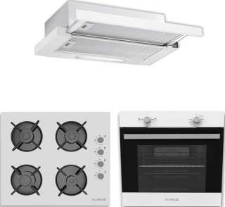Alveus Clous 604 Beyaz Ankastre Set GLS 640 + MFA 604 + ALV F4 ECR