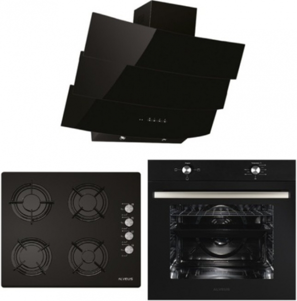 Alveus Century Siyah Ankastre Set ALV GLS 640 + MFA 604 + ALV MOD W