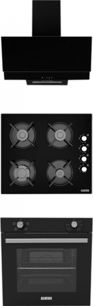 Alveus Siyah Ankastre Set ALV GLS 640 + MFA 605 + F17