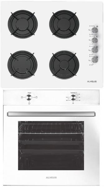 Alveus Akasya Beyaz 2'li Ankastre Set ALV GLS 640 + ALV MFA 604M +