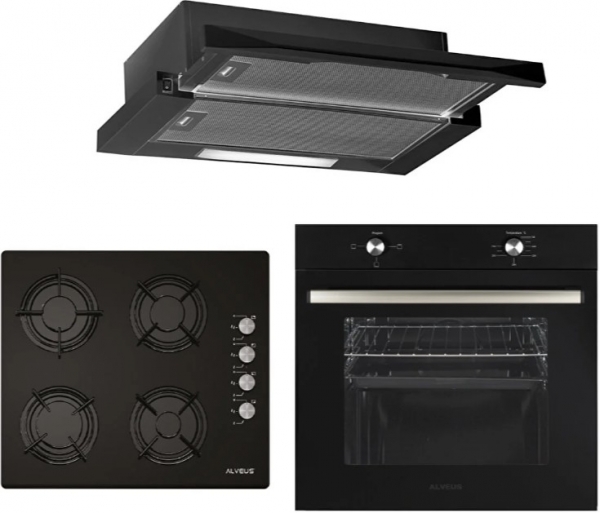 Alveus Black Style 604 Siyah Ankastre Set ALV GLS 640 + MFA 604 + F5ECR