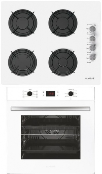 Alveus Sardunya Beyaz 2'li Ankastre Set ALV GLS 640 + MFA 627 +