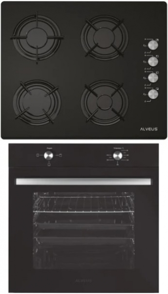 Alveus Yakamoz Siyah 2'li Ankastre Set ALV GLS 640 + MFA 604 +