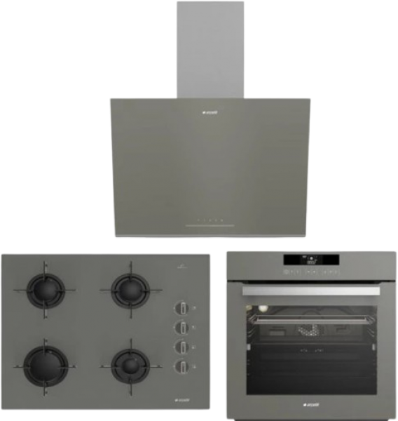Arçelik Yeni Grion Pro Gri Ankastre Set OCD T 651 EG + 9670 CTG + 606-2 G