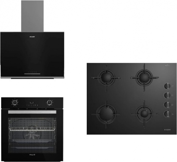 Arçelik Siyah Cam Ankastre Set OCD T 601-1 ES + AFC 330 S + ADE 606 S