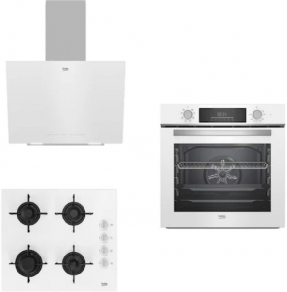 Beko Beyaz Ankastre Set BOCD T 6011 EB + BFC 430 B + BDE 6040 B