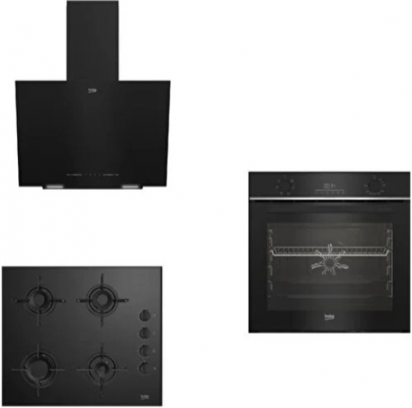 Beko Black Star Siyah Ankastre Set BOCD T 6011 ES + BFC 210 S + BDE 6050 S
