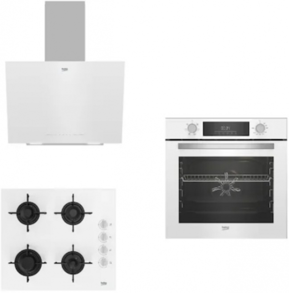Beko Beyaz Ankastre Set BOCD T 6011 EB + BFC 330 B + BDE 6040 B