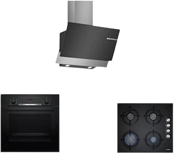 Bosch Siyah Ankastre Set POP6C6O10O + HBJ558YB5T + DWK65AD60R