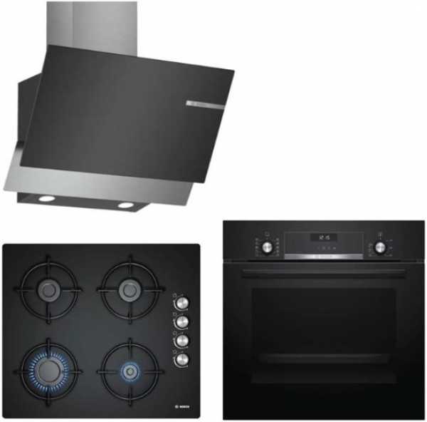 Bosch Siyah Ankastre Set POP6C6O10O + HBJ558YB0T + DWK65AD60R
