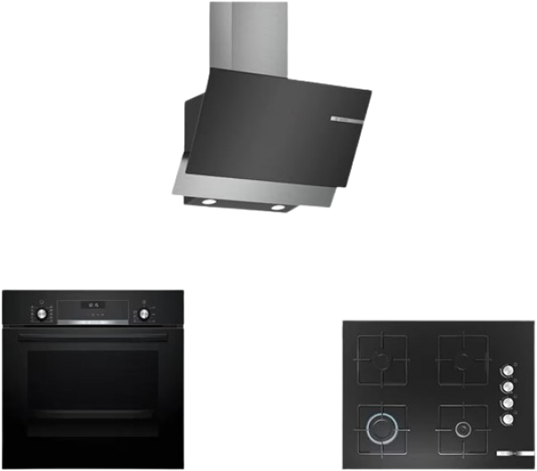 Bosch Siyah Ankastre Set POP7C6O12O + HBJ558YB5T + DWK65AD60R