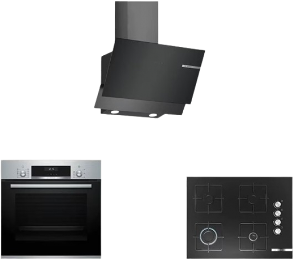 Bosch Siyah Ankastre Set POP7C6O12O + HBJ558YS5T + DWK65AD30R