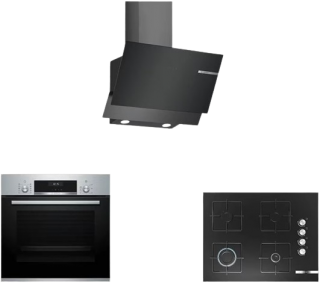 Bosch Siyah Ankastre Set POP7C6O12O + HBJ558YS5T + DWK65AD30R