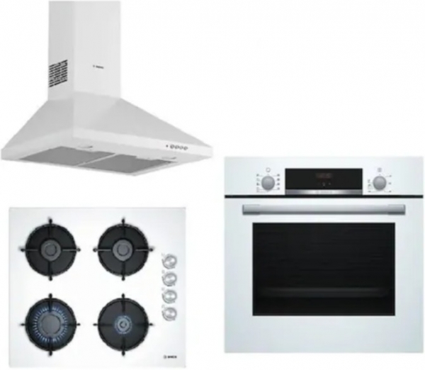 Bosch Beyaz Ankastre Set POP6C2B11O + HBF514BW0T + DWP64CC20T