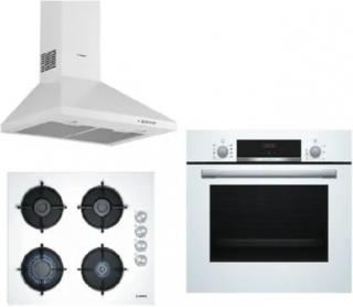 Bosch Beyaz Ankastre Set POP6C2B11O + HBF514BW0T + DWP64CC20T