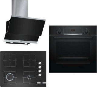 Bosch Siyah Ankastre Set POP7C6O12O + HBF534EB0T + DWK065G60T