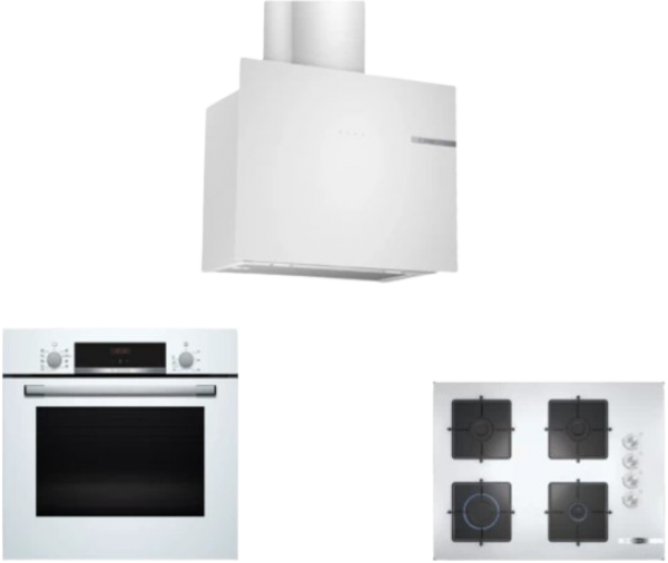Bosch Beyaz Ankastre Set POP7C2O12O + HBF534EW3T + DWF65AJ20T