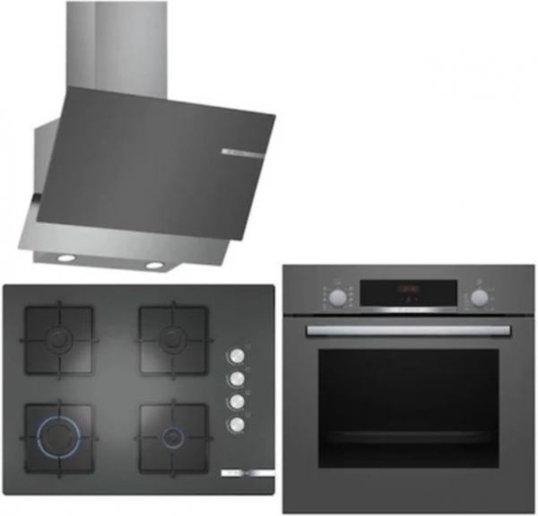 Bosch Gri Ankastre Set POP7C9O12O + HBF514BH1T + DWK65AD70R